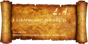 Lichtnecker Adrián névjegykártya